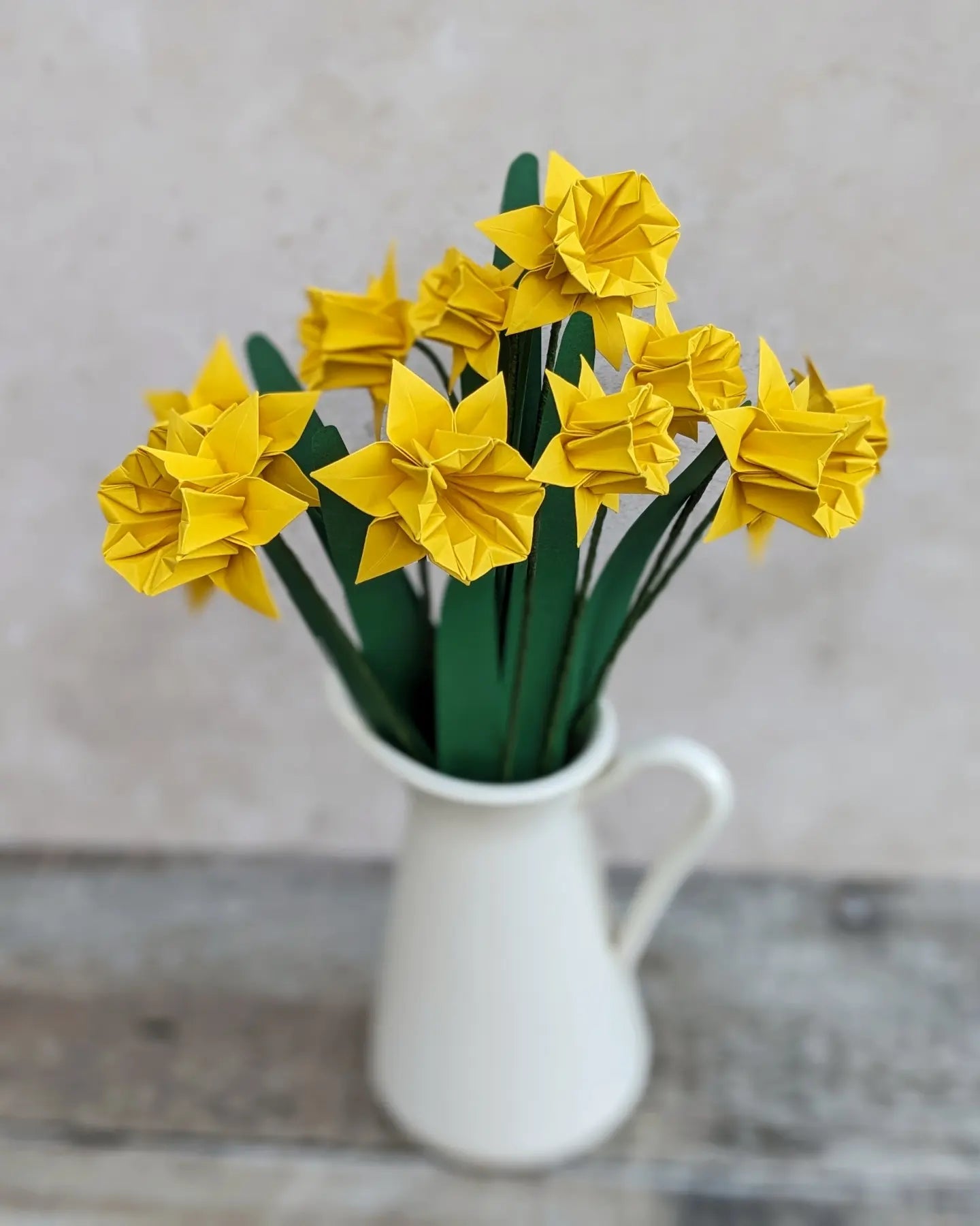 Bouquet of ten origami paper daffodils