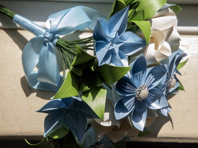 Bespoke origami paper flower bridal bouquet