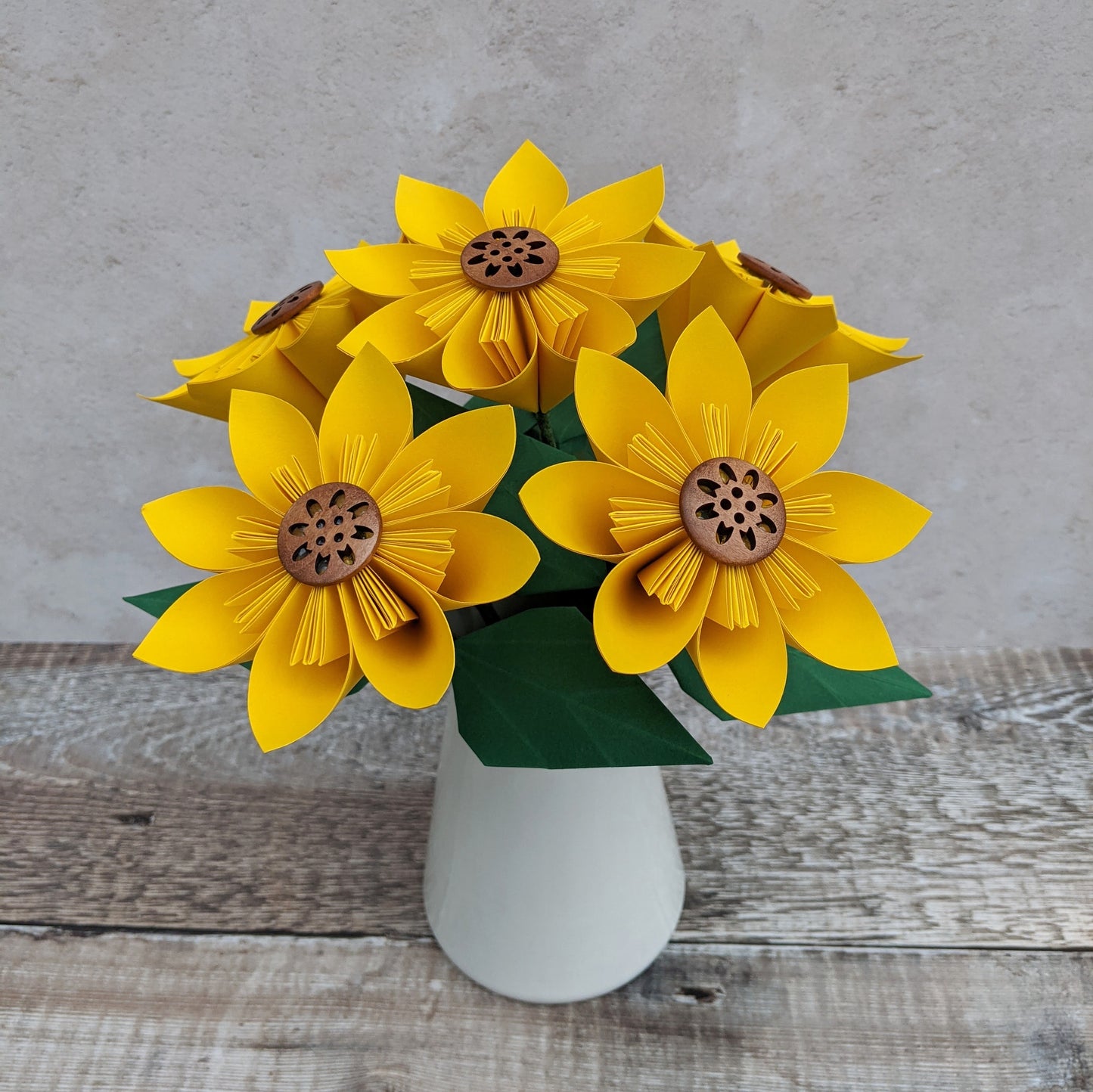 Origami sunflowers bouquet gift, summer wedding table decoration