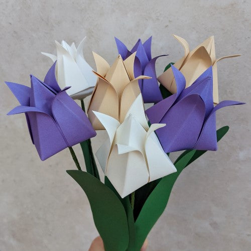 Origami tulips paper bouquet, 'pick your own' Spring flowers gift