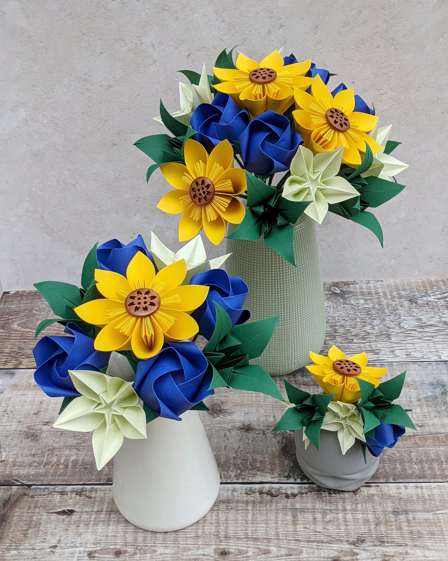 Eco friendly groom's paper flower buttonhole, origami corsage