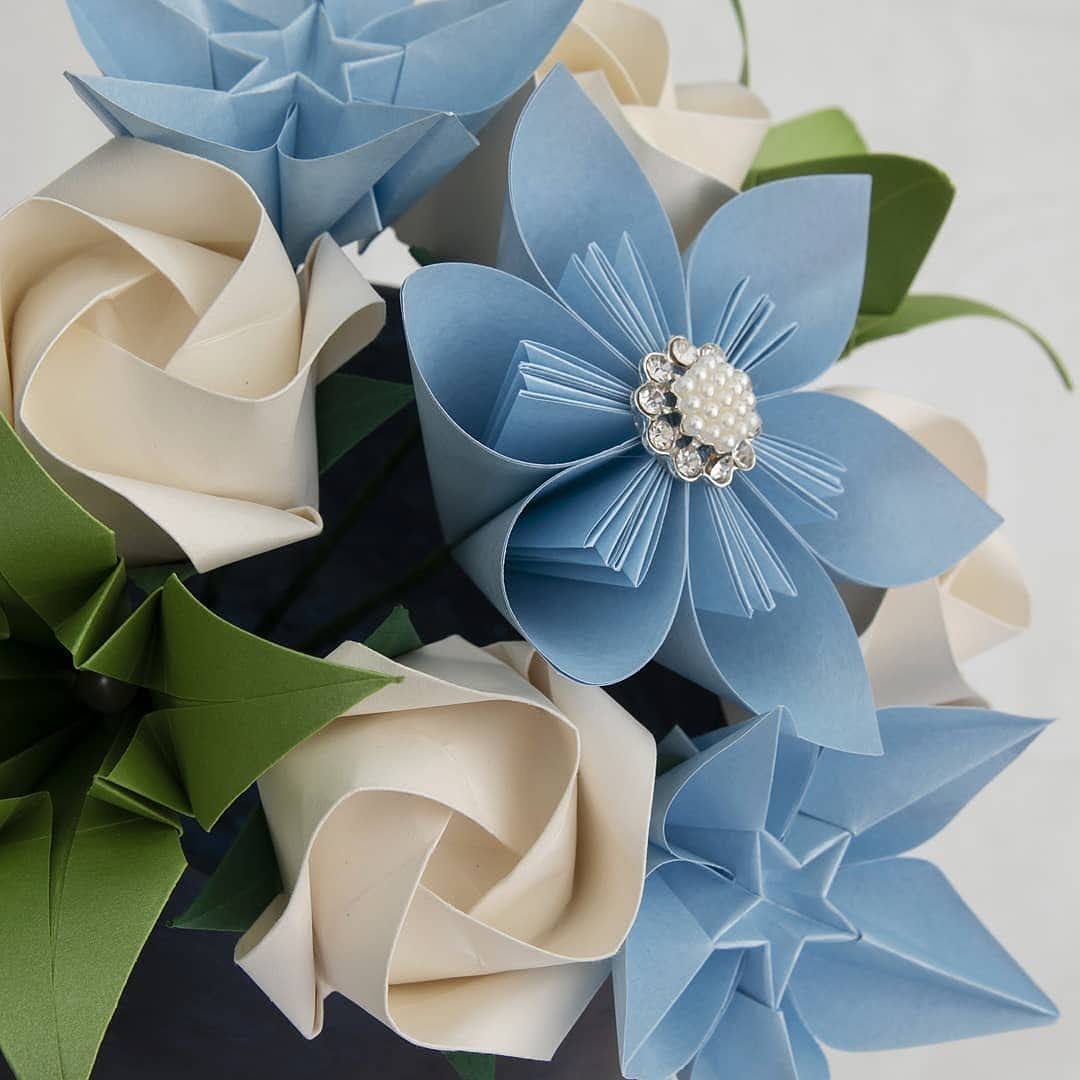 Bespoke origami paper flower bridal bouquet
