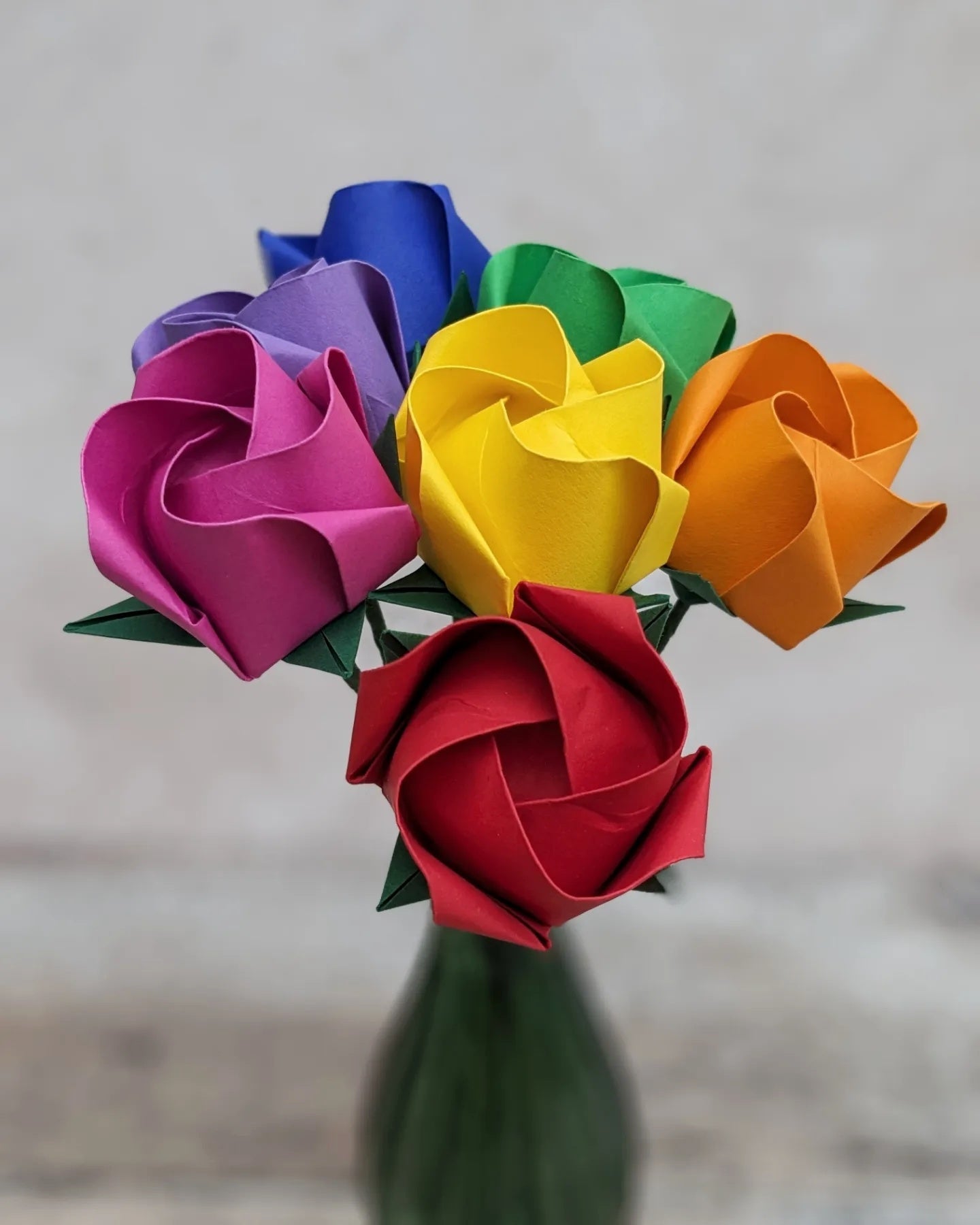 Rainbow origami paper roses bouquet, LGBTQ gift
