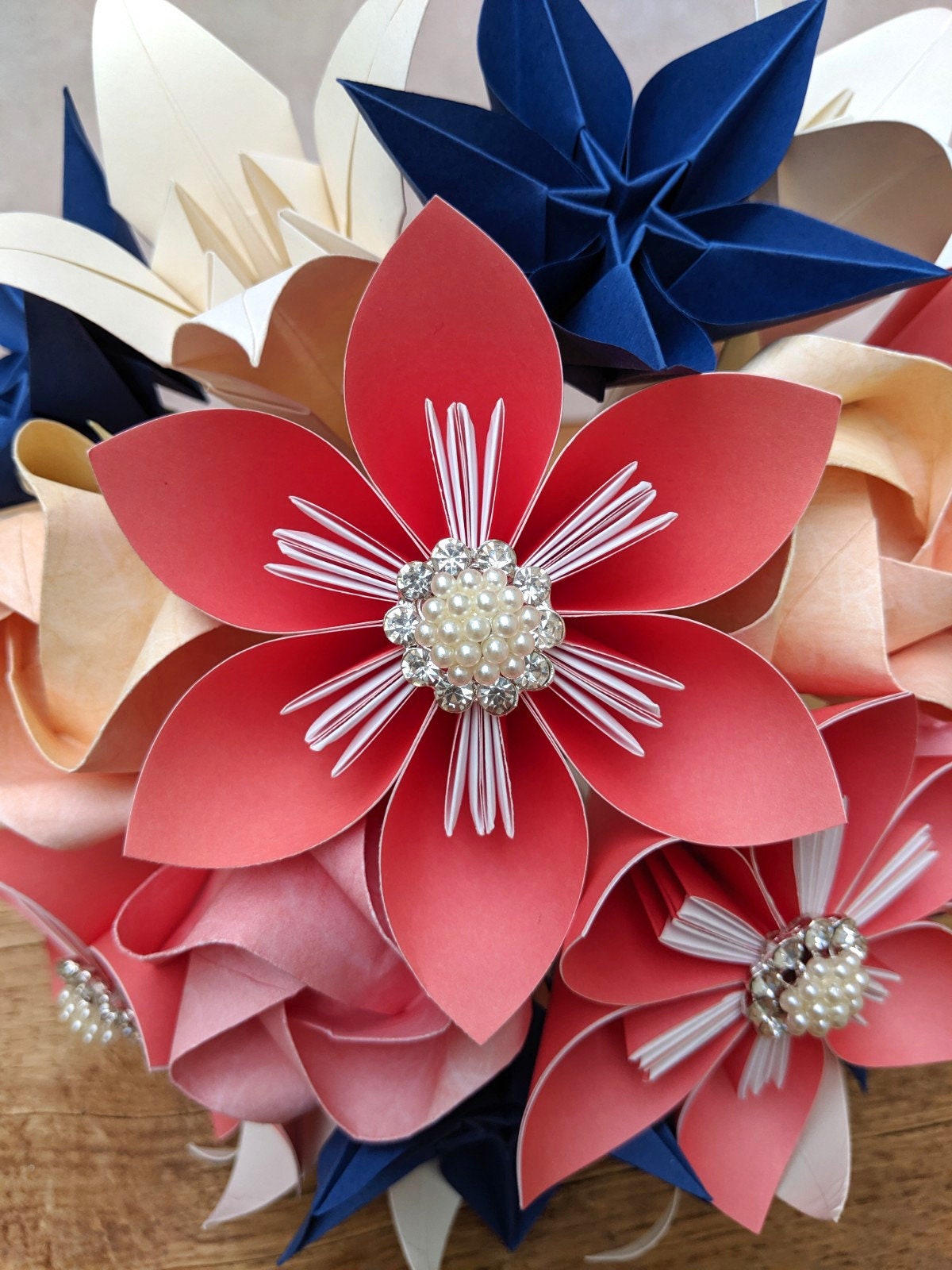 Bespoke origami paper flower bridal bouquet