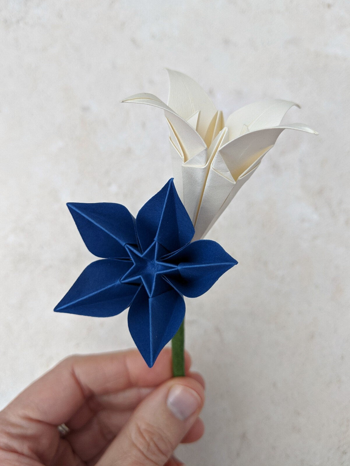 Bespoke paper flower origami buttonhole