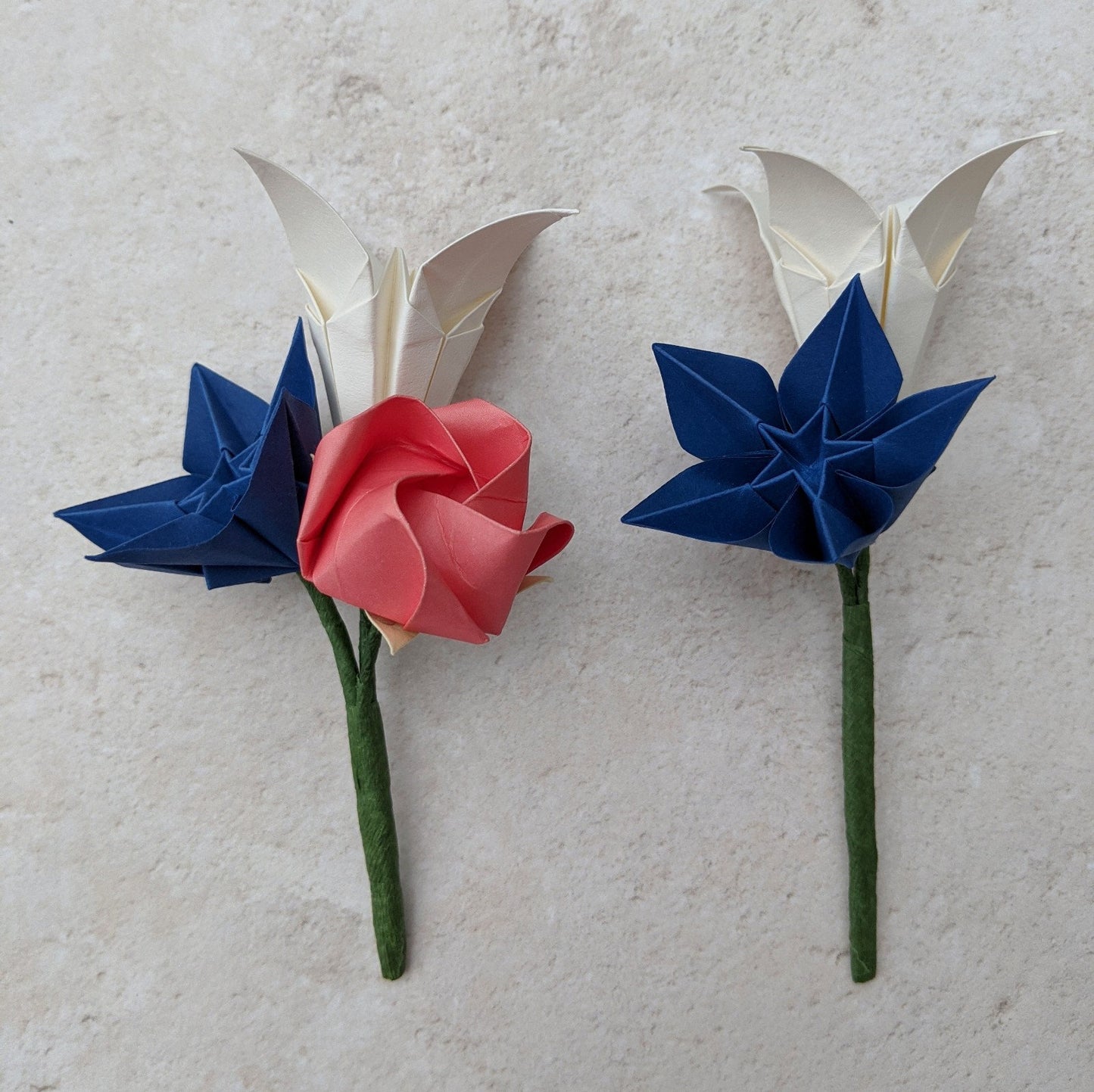 Bespoke paper flower origami buttonhole