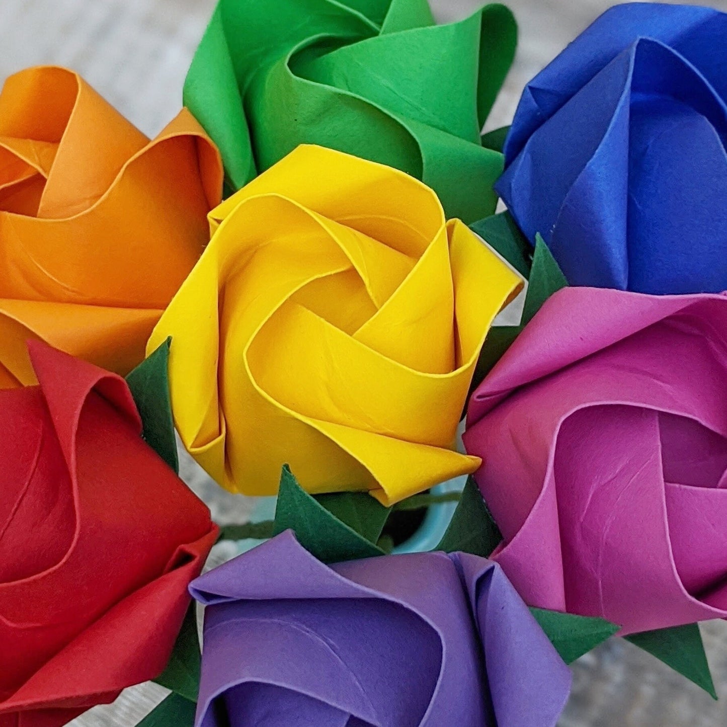 Rainbow origami paper roses bouquet, LGBTQ gift