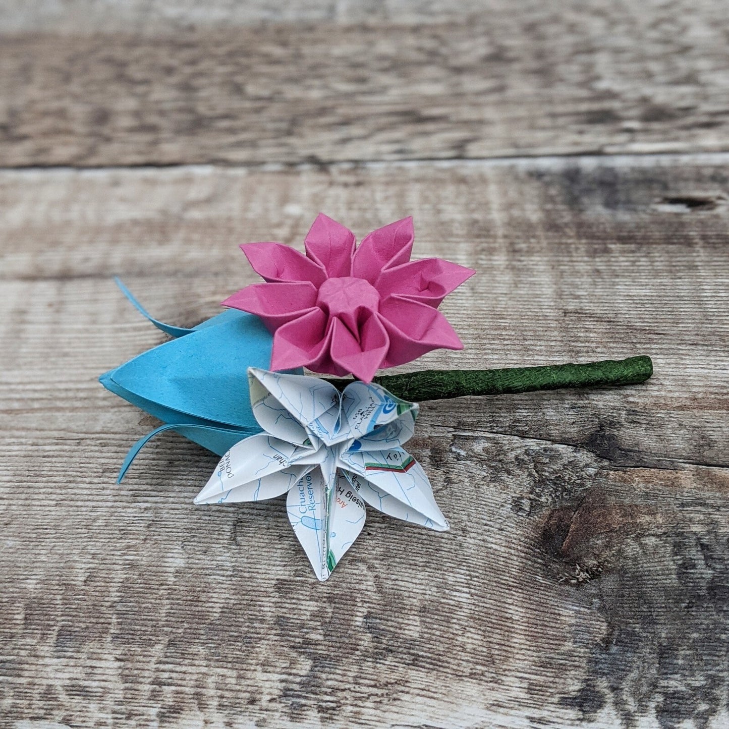 Alternative groom's map paper origami buttonhole / boutonniere
