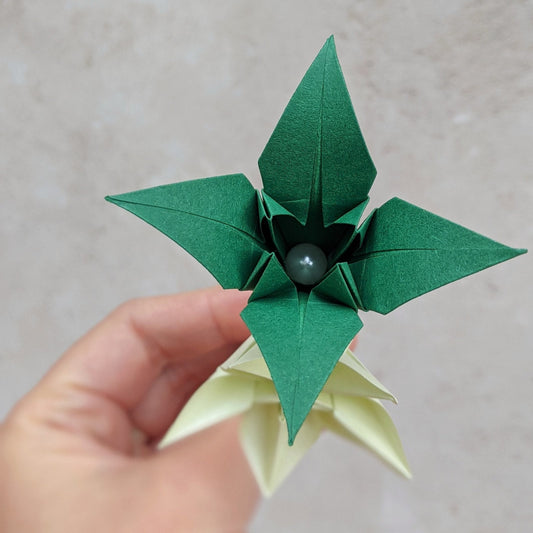 Origami wedding buttonhole, paper flower corsage