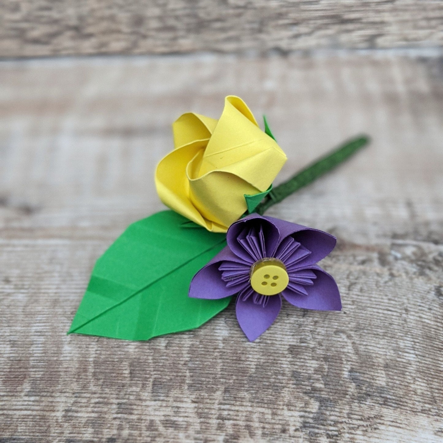 Eco friendly origami paper buttonhole, wedding corsage
