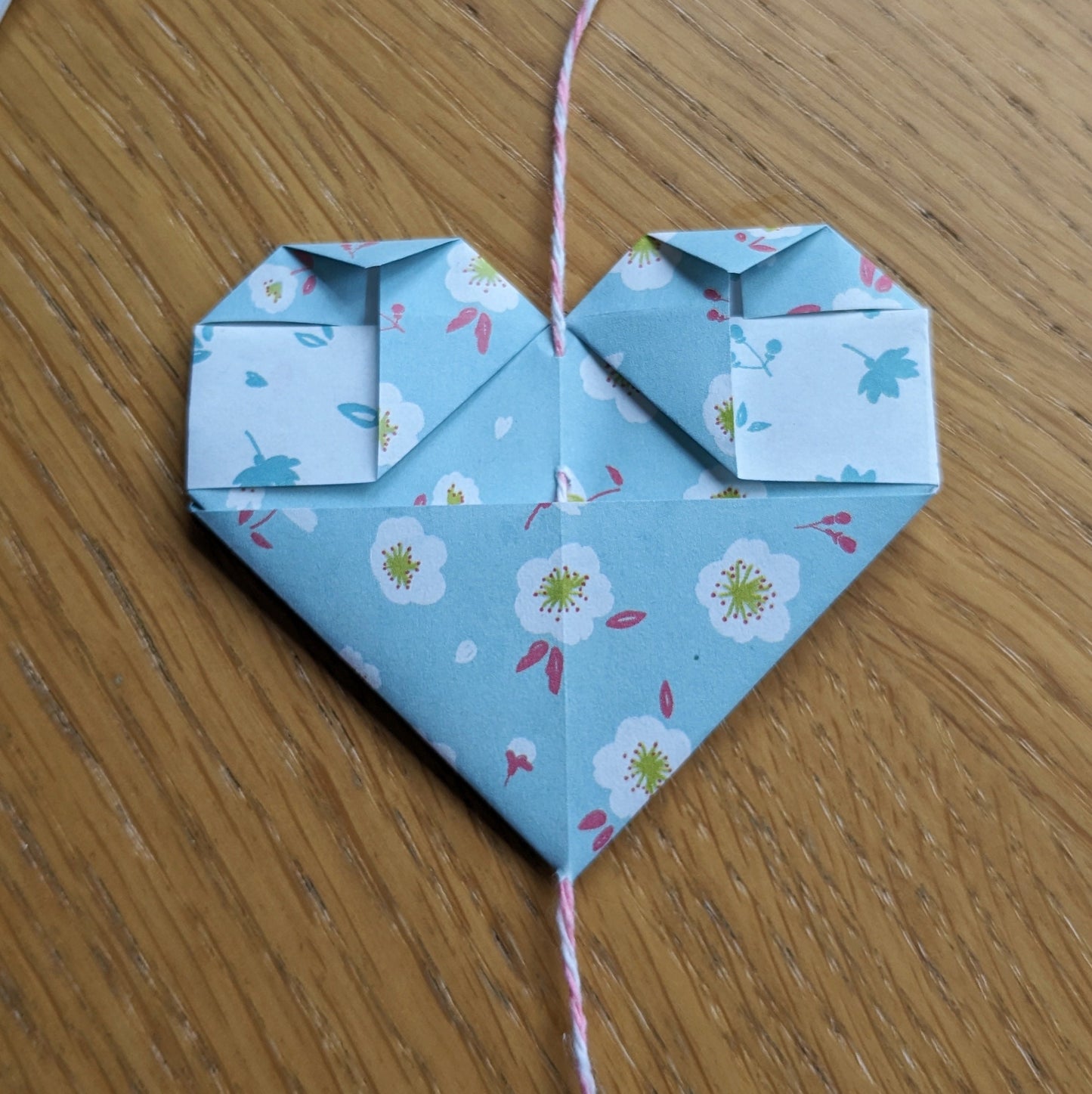 Paper hearts garland, cherry blossom origami bunting