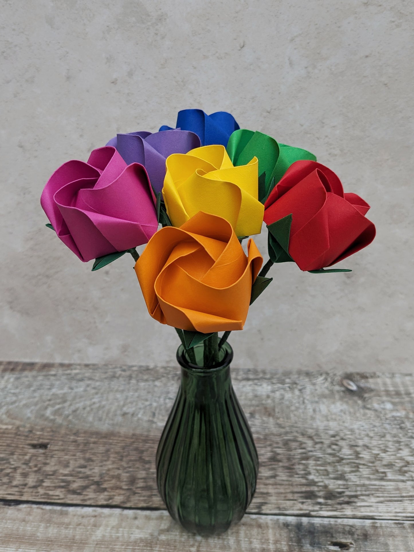 Rainbow origami paper roses bouquet, LGBTQ gift