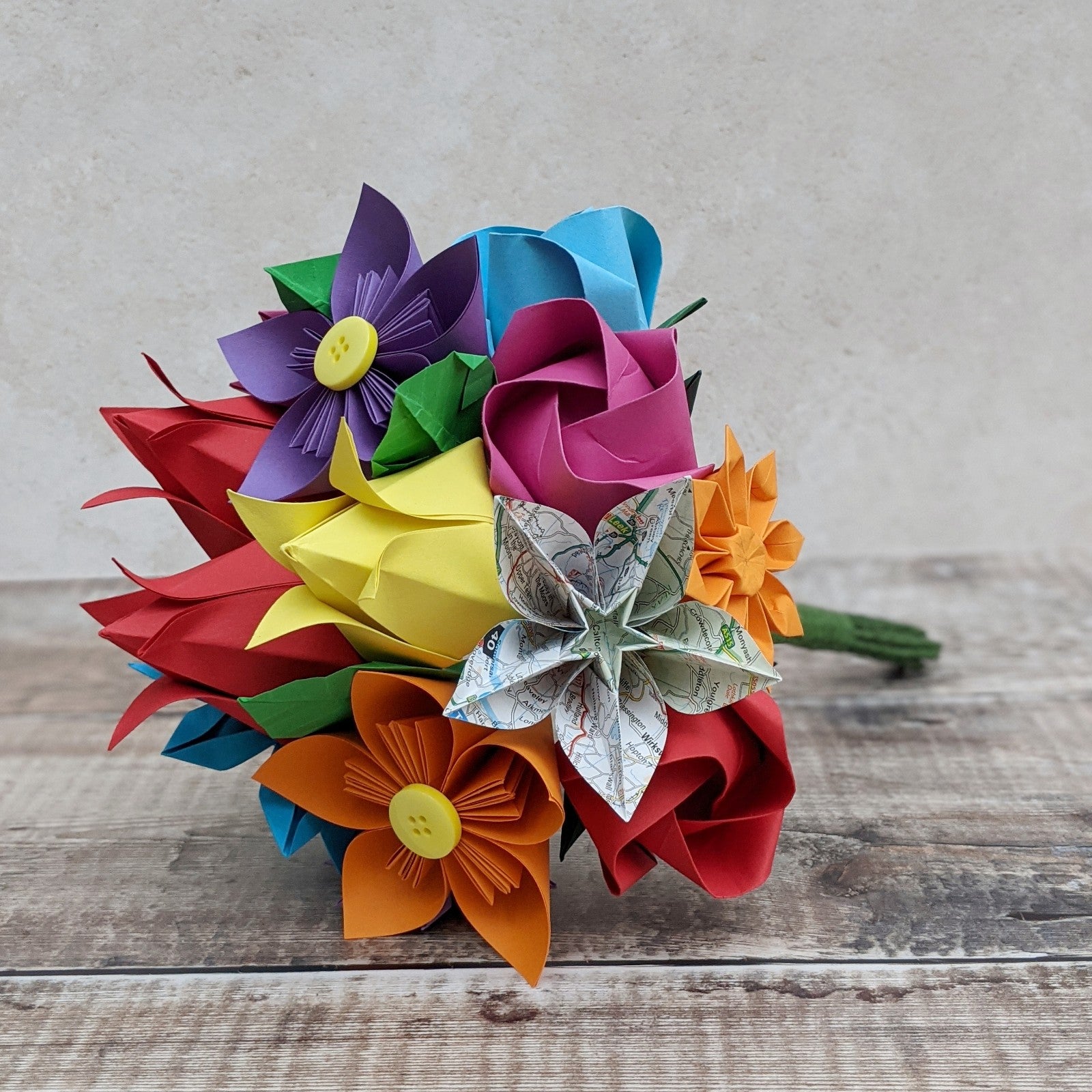 12 Huge Kusudama Paper Flowers. CHOOSE Your MAP, PAPER, Etc. authentic Great For Weddings, Centerpiece, Decoration, Gift.