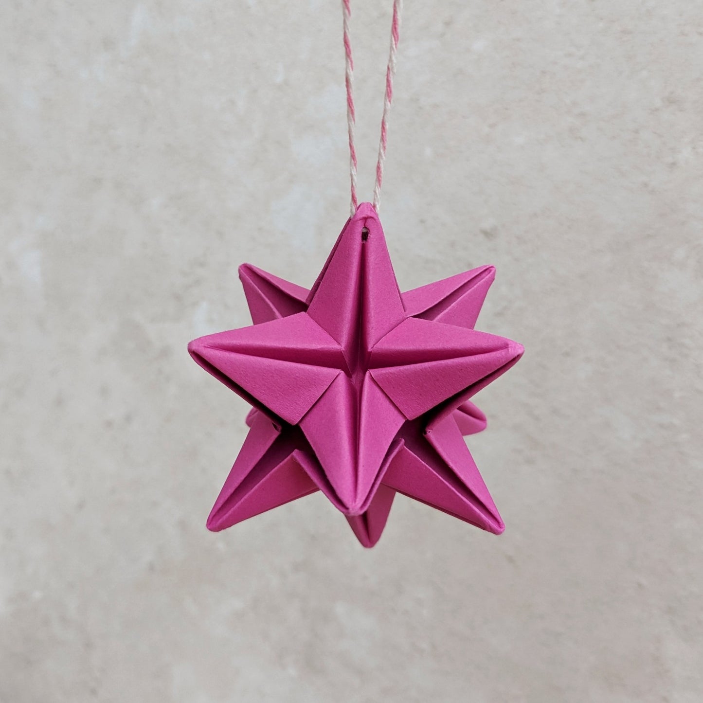 Origami paper star bauble, colourful Christmas tree decoration