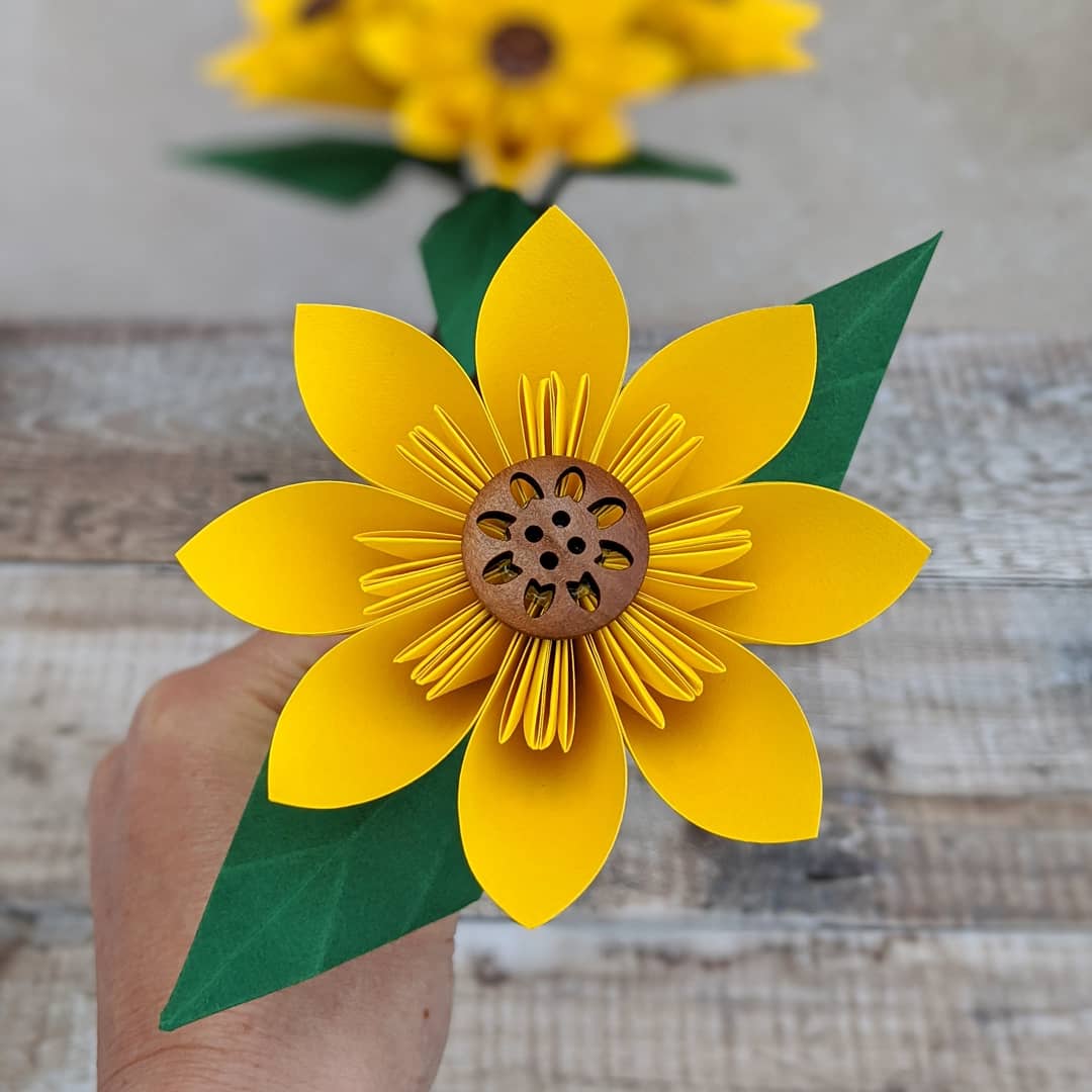 Paper sunflowers bouquet, origami flowers gift