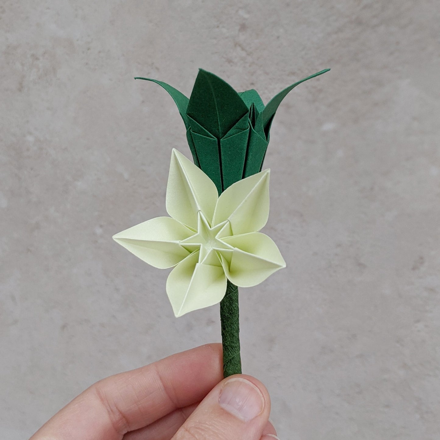 Bespoke paper flower origami buttonhole