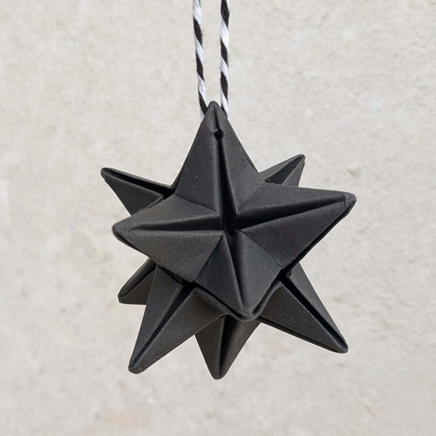 black origami paper star ornament