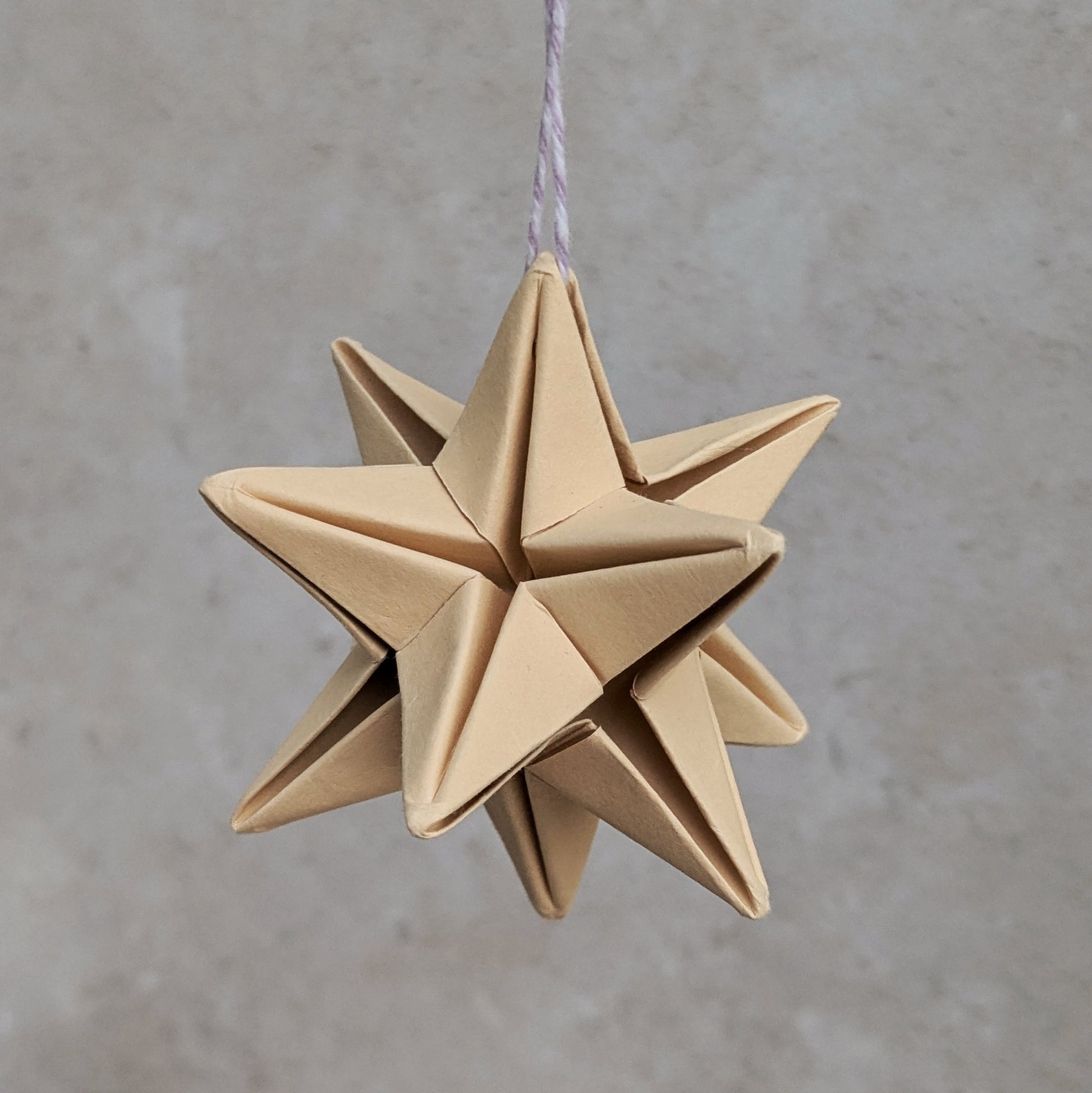 cream origami paper star tree decoration