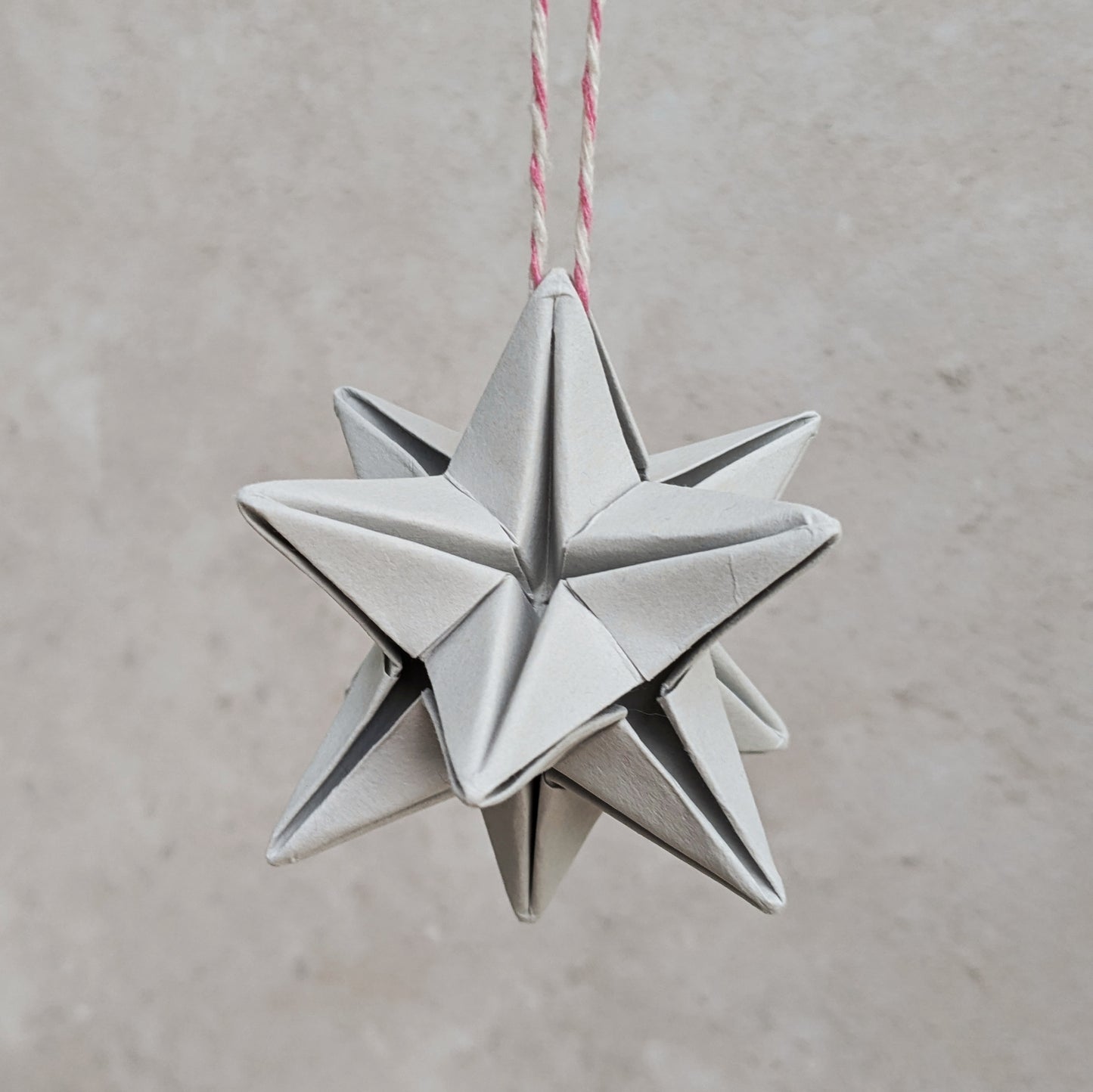 grey recycled paper star bauble