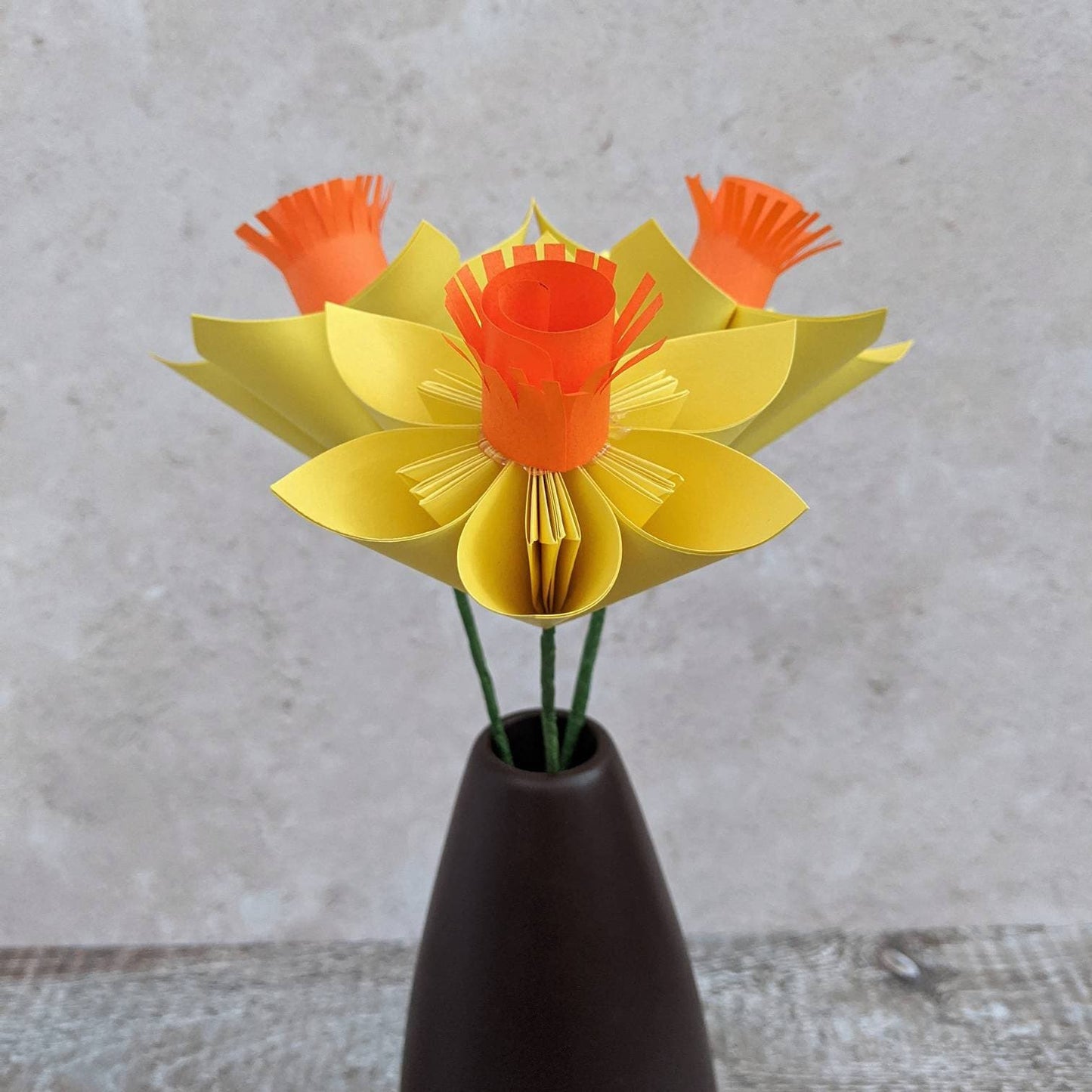 Posy of paper daffodils, Easter gift