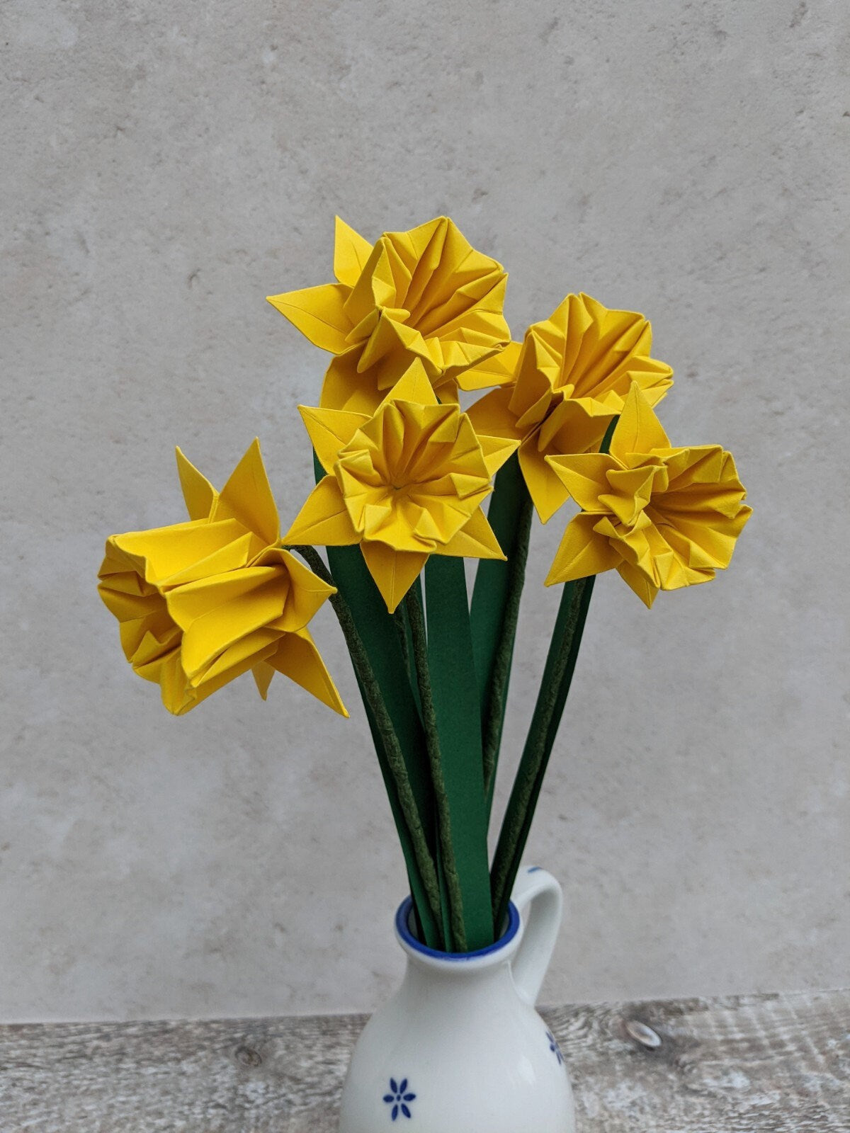 Bouquet of ten origami paper daffodils