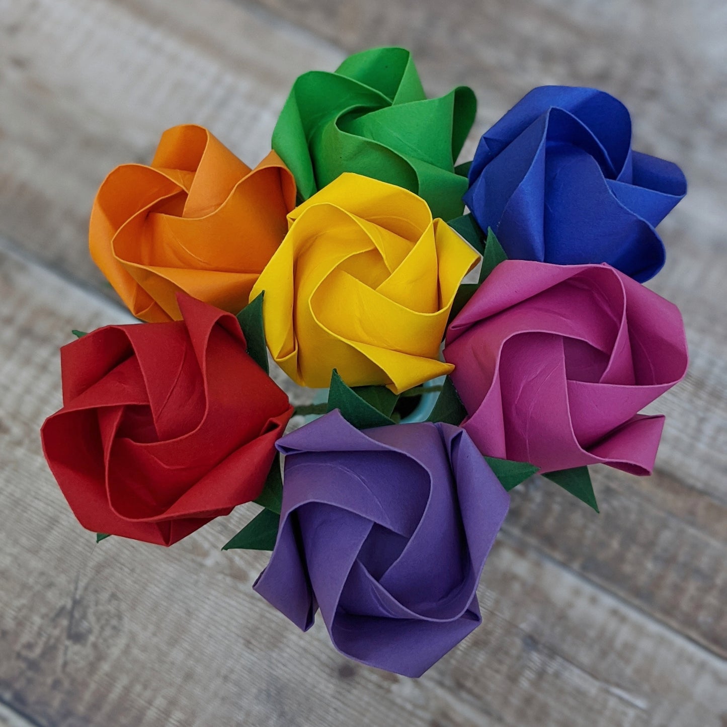 Rainbow origami paper roses bouquet, LGBTQ gift