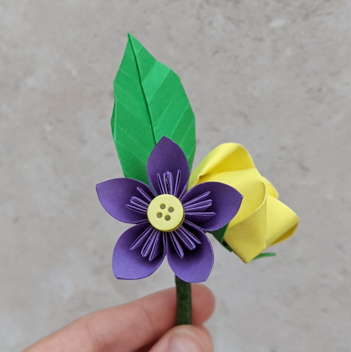 Eco friendly origami paper buttonhole, wedding corsage