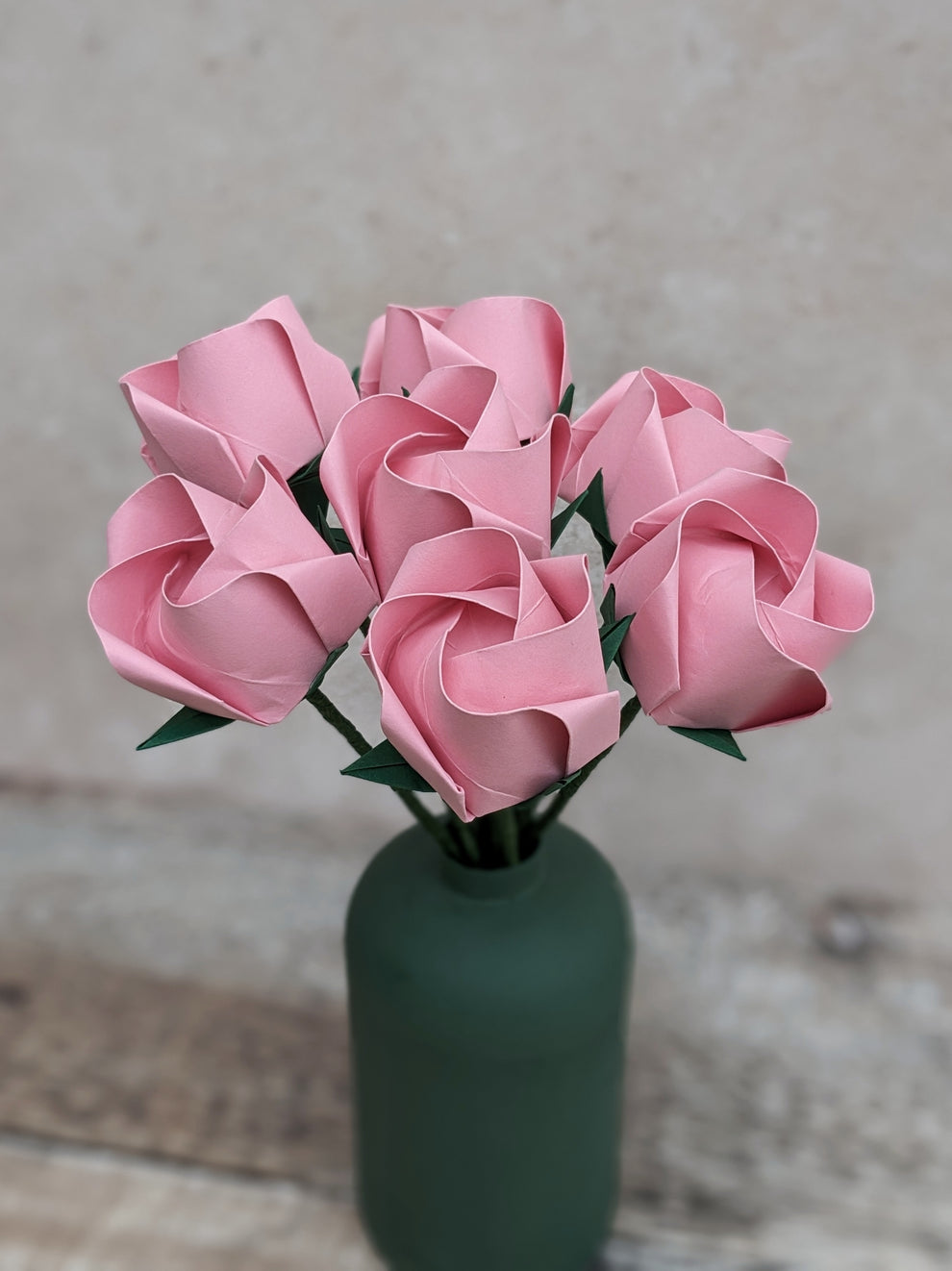 Pastel pink origami roses, paper flower gift bouquet – Origami Blooms