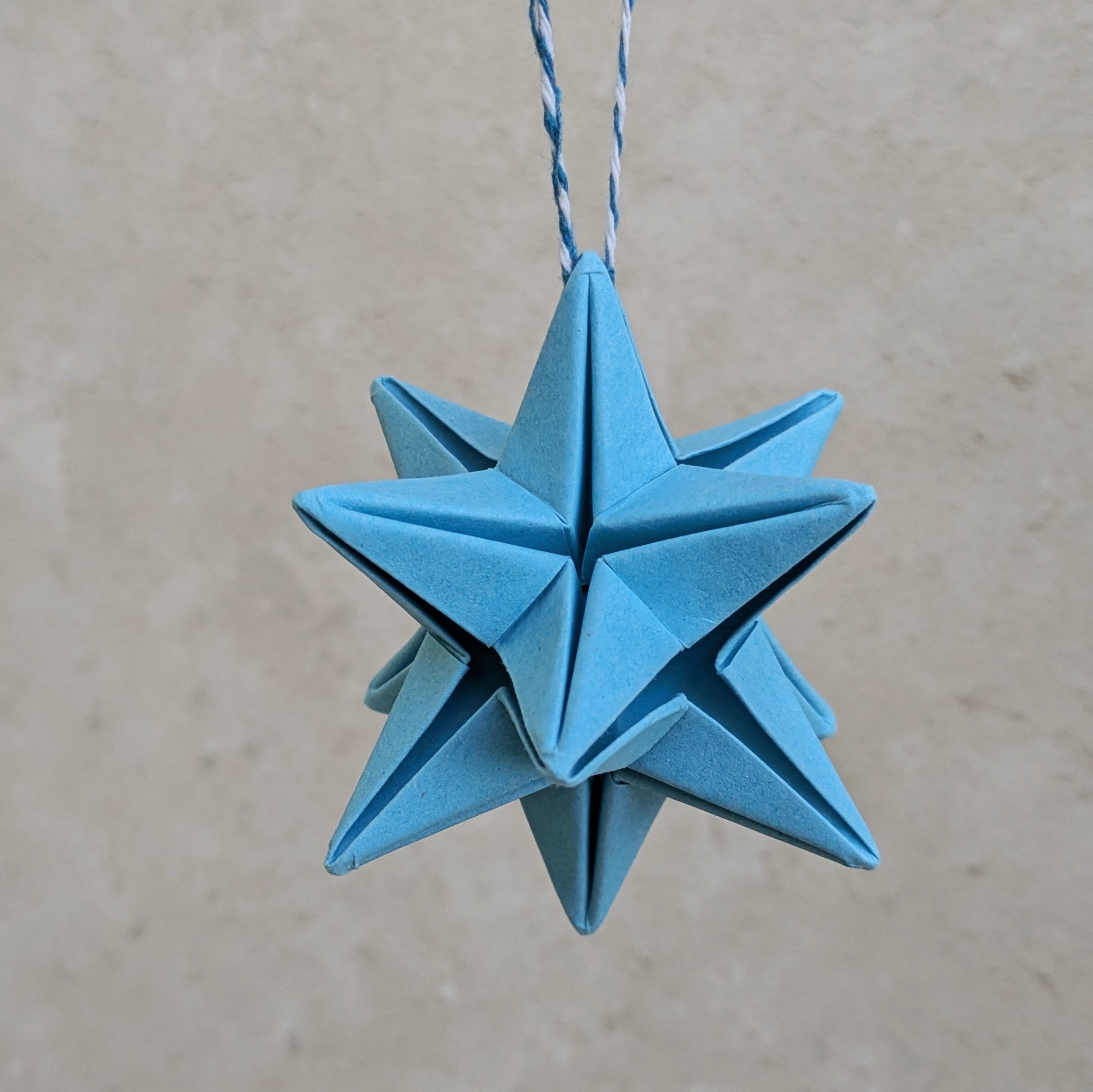 origami paper star bauble turquoise