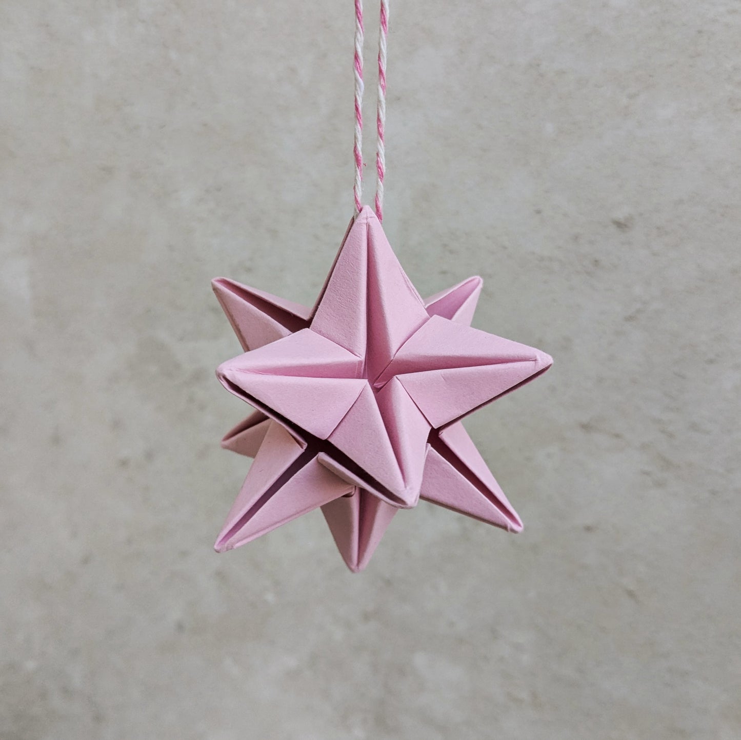 pastel pink paper star tree ornament