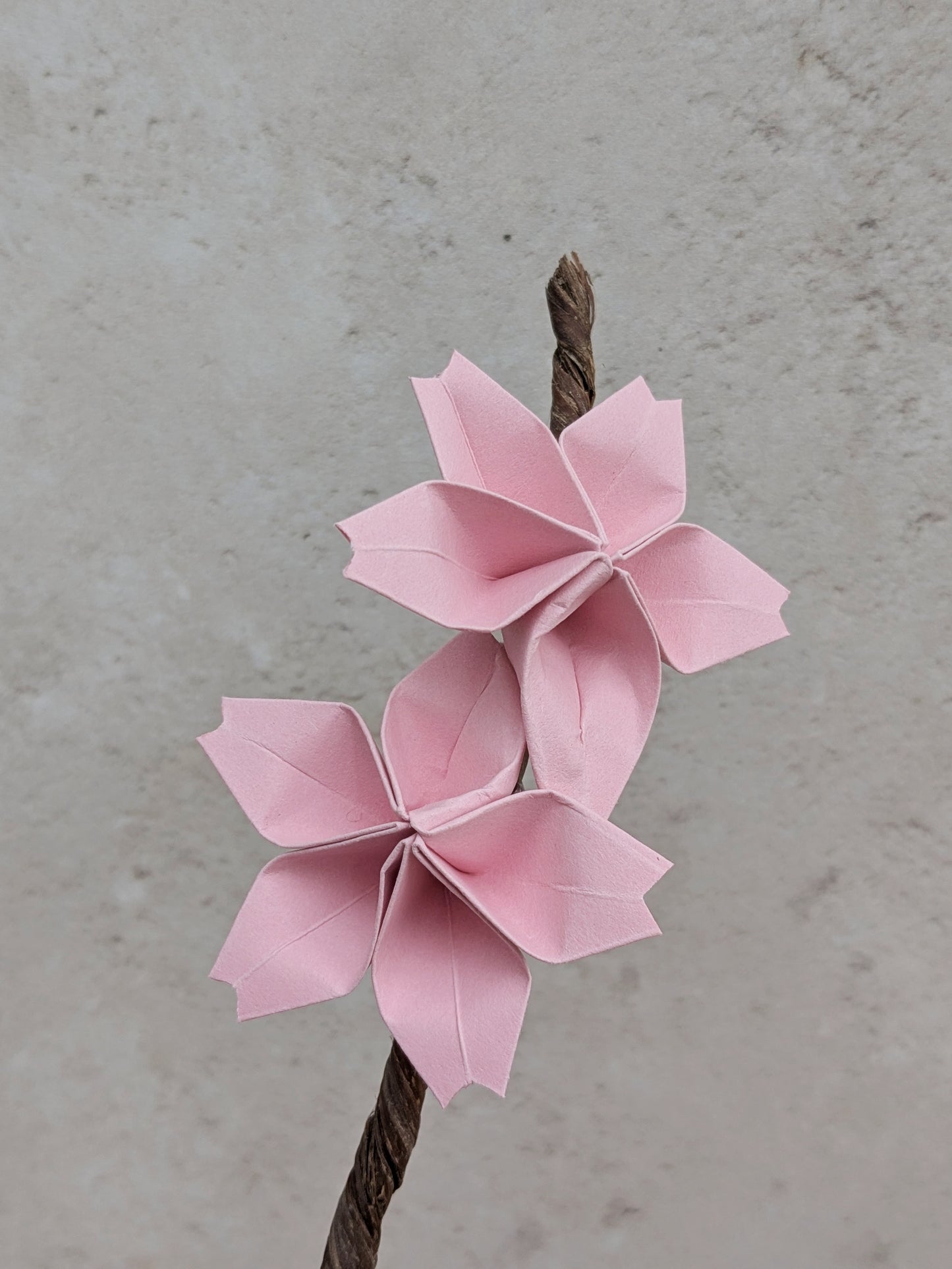 Cherry blossom origami flowers on long stem